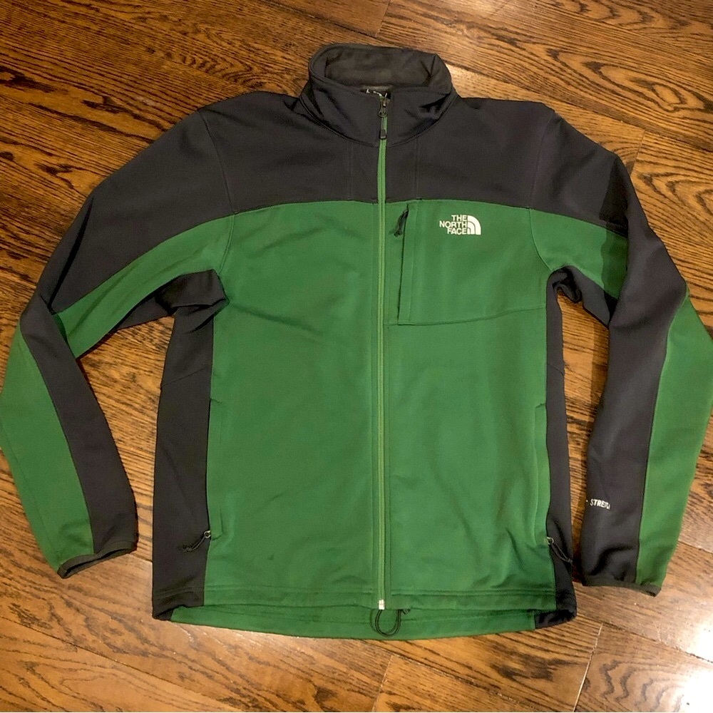 UNDER ARMOUR Grey and Green Full Zip Jacket w/ Zipper Chest / Hand Pockets Sz LG